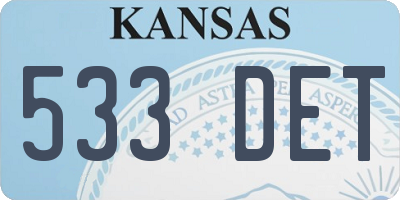 KS license plate 533DET