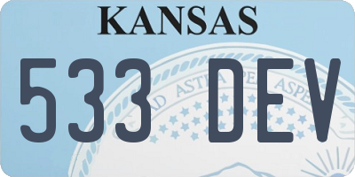 KS license plate 533DEV