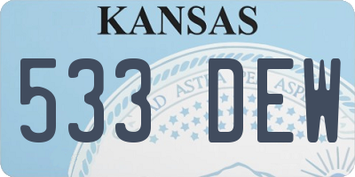 KS license plate 533DEW