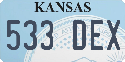 KS license plate 533DEX