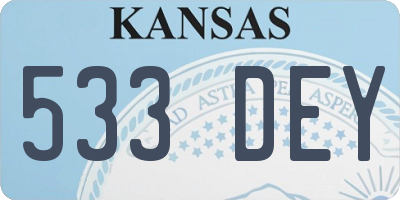 KS license plate 533DEY