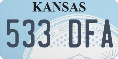 KS license plate 533DFA