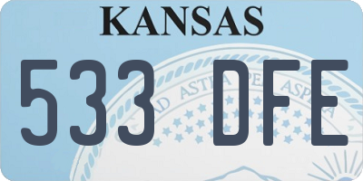 KS license plate 533DFE