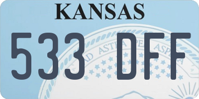 KS license plate 533DFF