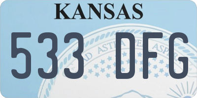 KS license plate 533DFG