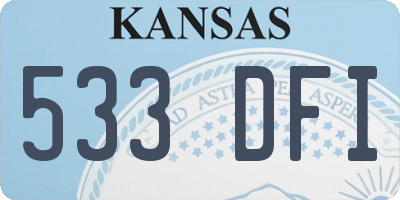 KS license plate 533DFI
