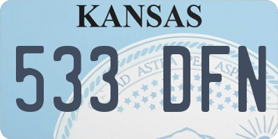 KS license plate 533DFN