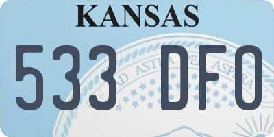KS license plate 533DFO