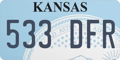 KS license plate 533DFR