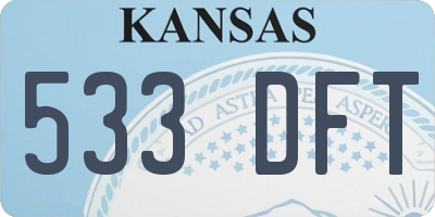 KS license plate 533DFT
