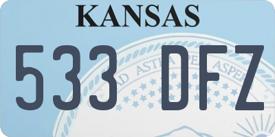 KS license plate 533DFZ