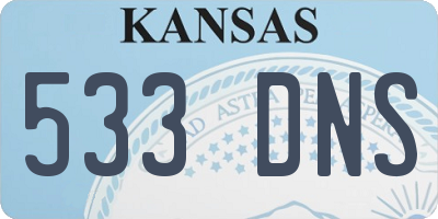 KS license plate 533DNS