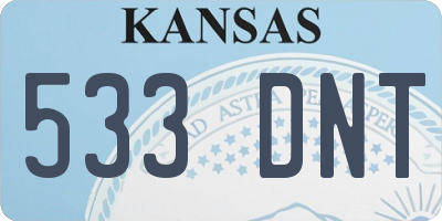 KS license plate 533DNT