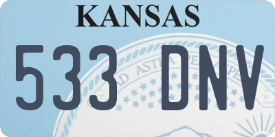 KS license plate 533DNV