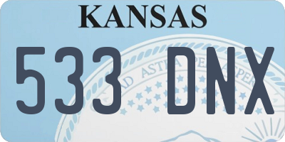 KS license plate 533DNX