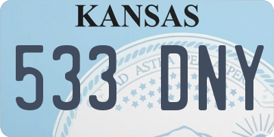 KS license plate 533DNY