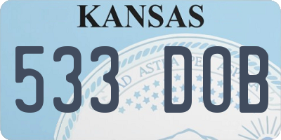 KS license plate 533DOB