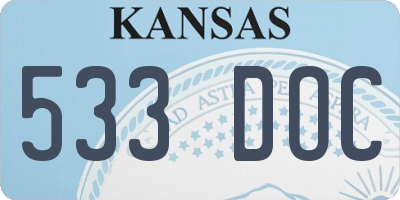 KS license plate 533DOC