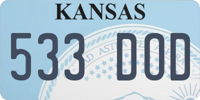 KS license plate 533DOD