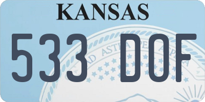 KS license plate 533DOF