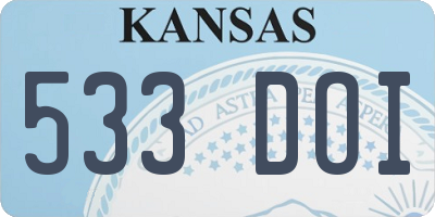 KS license plate 533DOI