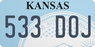 KS license plate 533DOJ