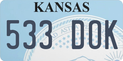 KS license plate 533DOK