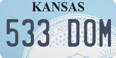 KS license plate 533DOM