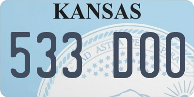 KS license plate 533DOO