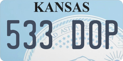 KS license plate 533DOP