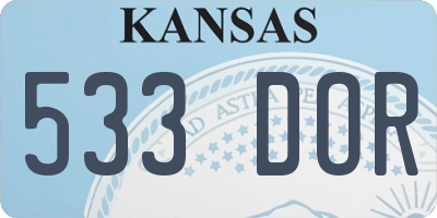 KS license plate 533DOR