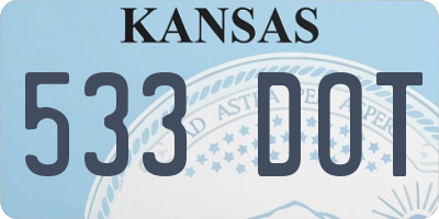 KS license plate 533DOT