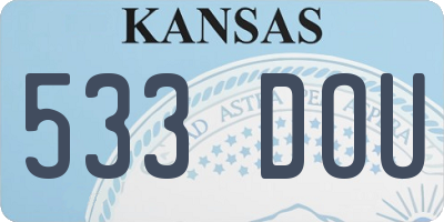 KS license plate 533DOU