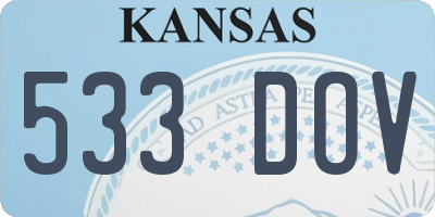 KS license plate 533DOV