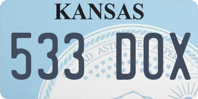 KS license plate 533DOX