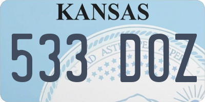 KS license plate 533DOZ