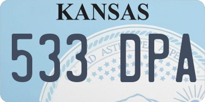 KS license plate 533DPA