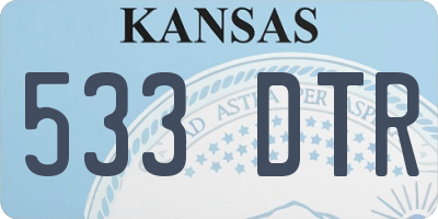 KS license plate 533DTR