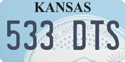 KS license plate 533DTS