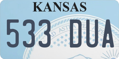 KS license plate 533DUA