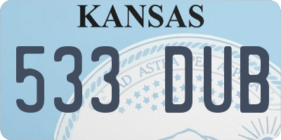 KS license plate 533DUB