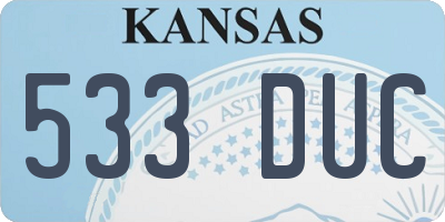KS license plate 533DUC