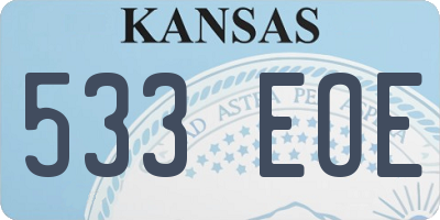 KS license plate 533EOE