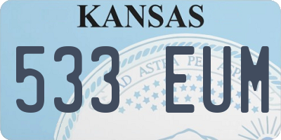 KS license plate 533EUM