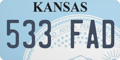 KS license plate 533FAD