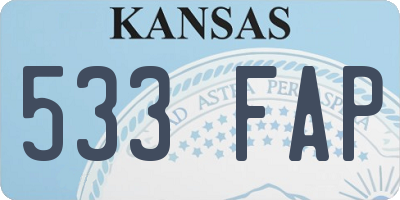KS license plate 533FAP