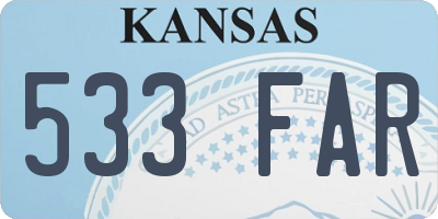 KS license plate 533FAR