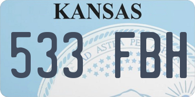 KS license plate 533FBH