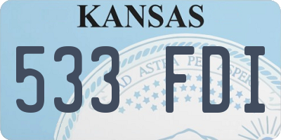 KS license plate 533FDI