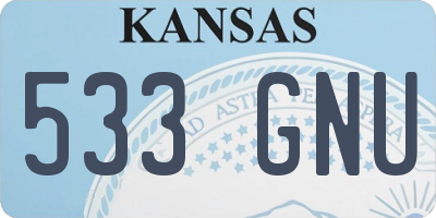 KS license plate 533GNU